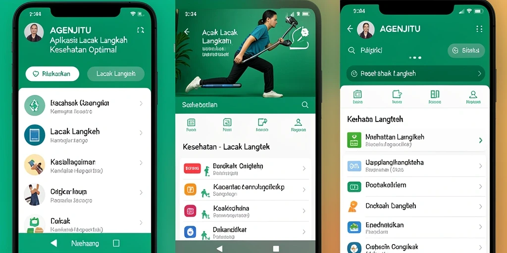 Antarmuka AGENJITU menampilkan statistik langkah yang menarik dan informatif.