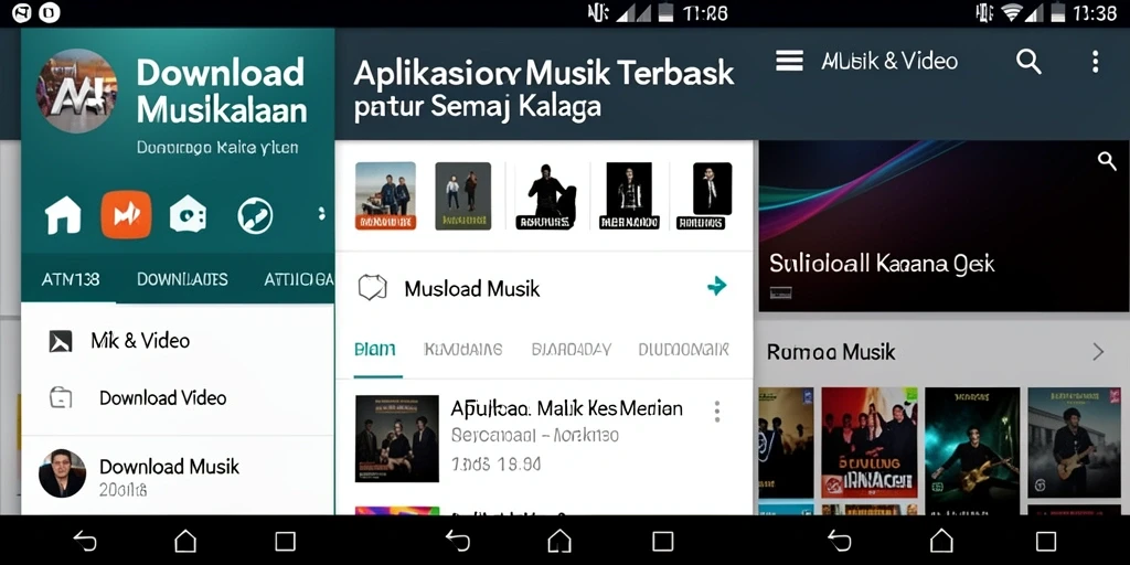 Tampilan antarmuka aplikasi ATM138 untuk Download Musik yang intuitif.