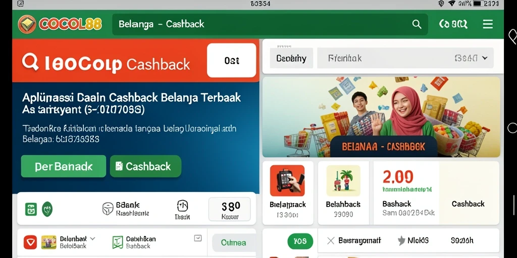 Antarmuka COCOL88 yang intuitif dengan berbagai penawaran Cashback.