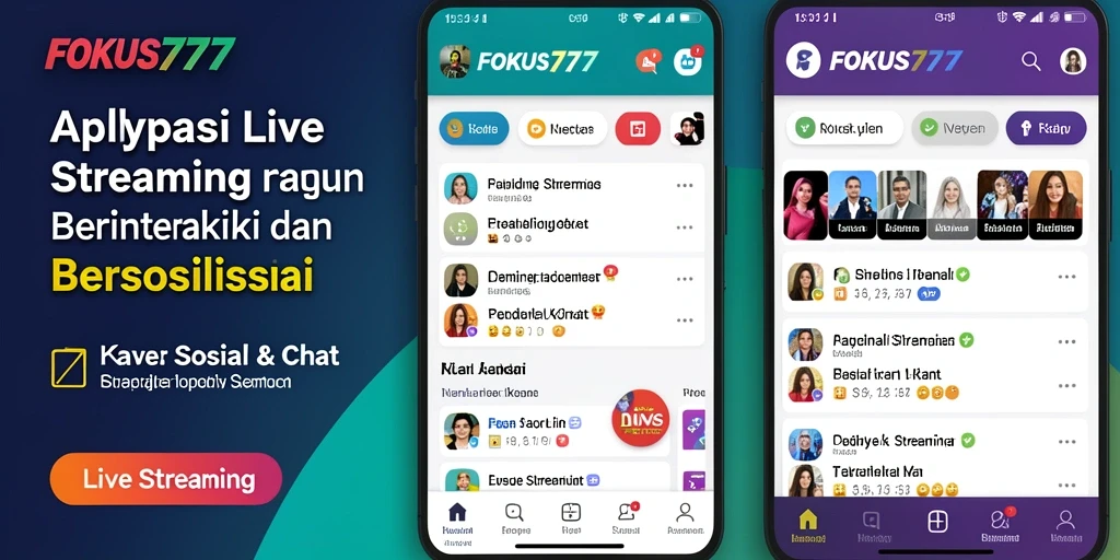 Tampilan antarmuka FOKUS777 yang menarik dan interaktif saat Live Streaming.