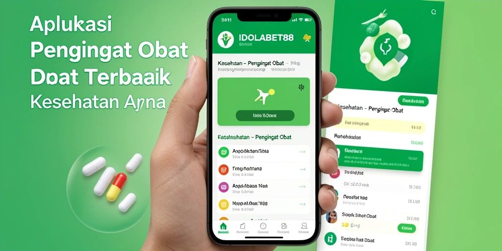 Antarmuka IDOLABET88 menampilkan fitur pengingat obat dengan jelas.