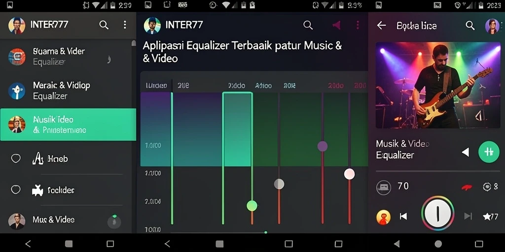 Tampilan antarmuka INTER77 dengan fungsi Equalizer yang menarik dan mudah digunakan.