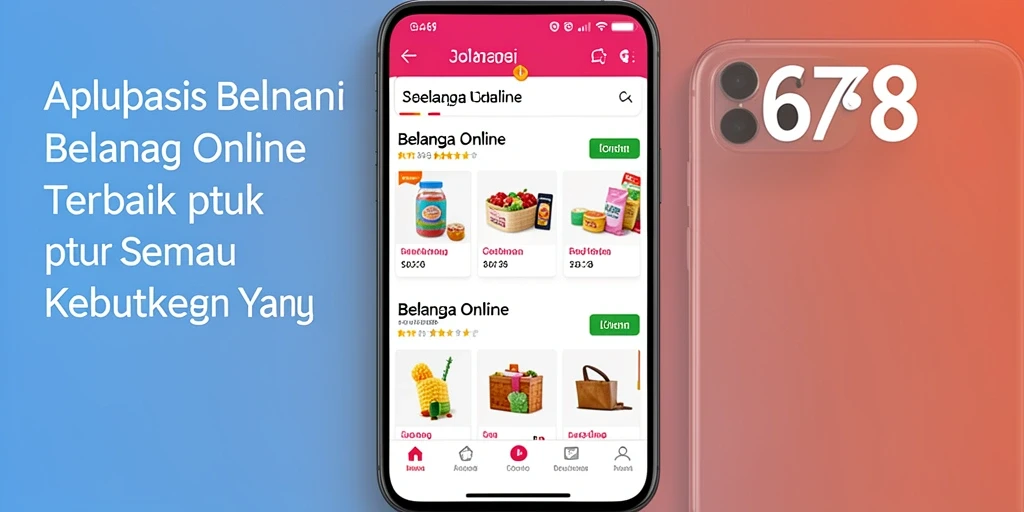 Tampilan antarmuka aplikasi JP6789 untuk belanja online yang menarik.