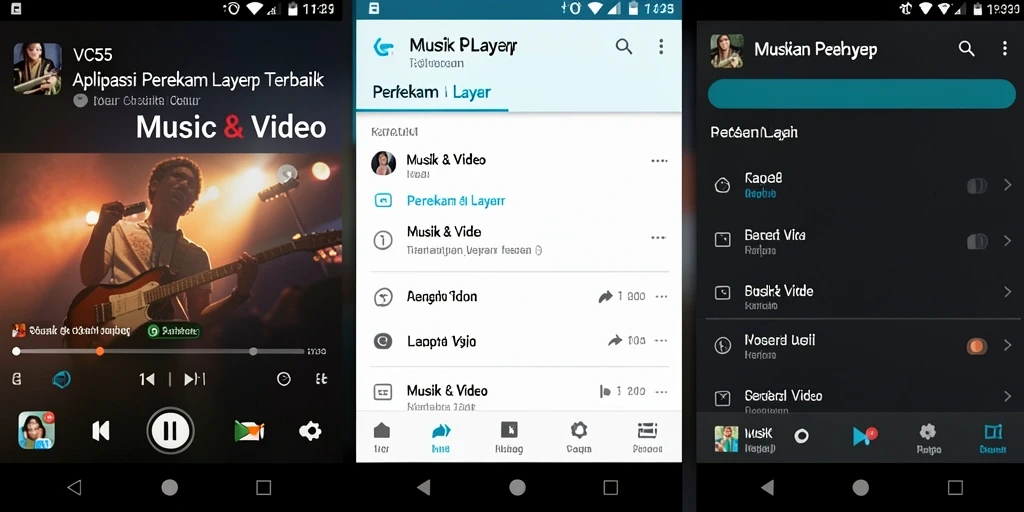 Antarmuka VC55 menampilkan kontrol perekaman layar yang intuitif.