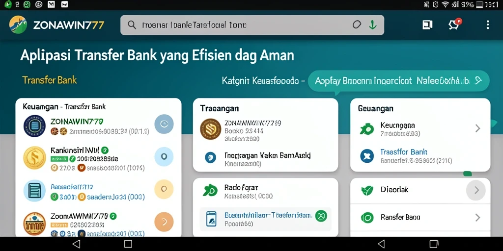 Antarmuka mudah digunakan dari aplikasi ZONAWIN777 untuk transfer bank.